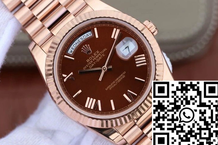Date 40mm EW Dial Day Rolex 228235 Brown Factory 0816